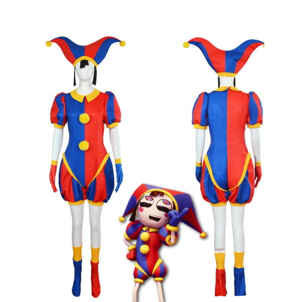 2024 New Magical Digital Circus Pamni cosplay tight passande jumpsuit Pomni rollspel Julbarn vuxenpresent D 100