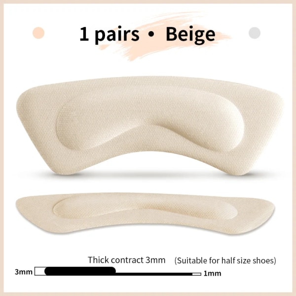 Inläggssulor Patch för avlastning Hälskydd Skor Justerbar storlek Antislitage Fötter Kudde Innersula Eva Sponge Heel Protector Ryggdekal Beige-3mm