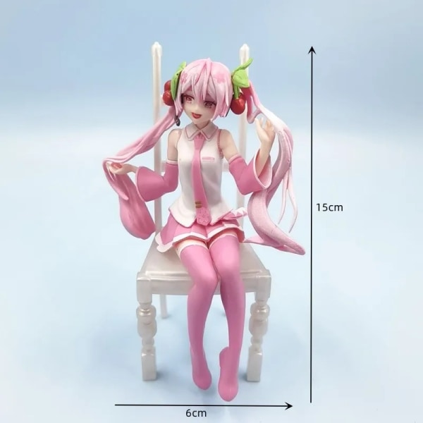Original Ny Anime Hatsune Miku 14cm Virtual Singer Manga Staty Figurer Modell Leksaker dator skrivbord tårta dekoration söta leksaker