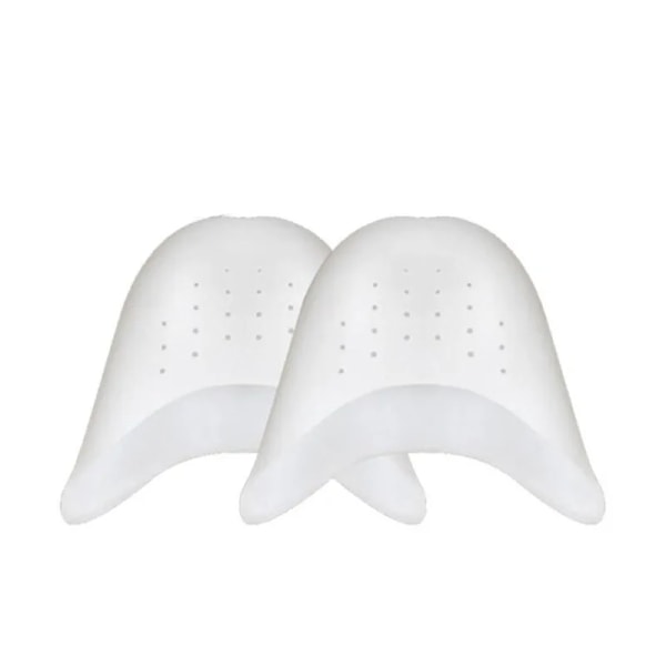 1 par fingerskydd silikongel cap för cover Mjuka kuddar Skydd för Pointe balettskor Fotvårdsverktyg white
