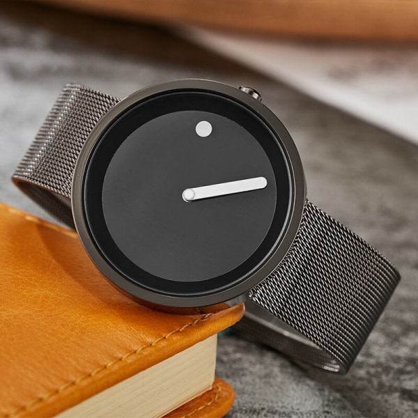 Minimalistisk unisex för män Kvinnor Par Enkel Stil Watch Dial Quartz Armbandsur Man Kvinna Unik pekklocka 10