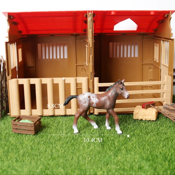 Realistiska hästponnyfigurer Set, Föl Djurfigurer Detaljerade miniatyrleksakshästar Jul Födelsedagspresent Tårta Topper för barn