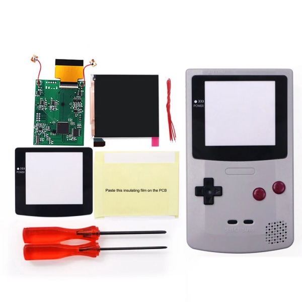 Super OSD RETRO PIXEL IPS Större LCD SCREEN KIT Bakgrundsbelysning Ljusstyrka Touchsensor För GameBoy Färg För GBC Q5 IPS LCD Kit Q Clear Orange