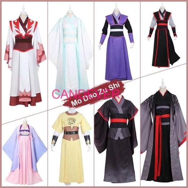 Anime wei wuxian kostym ung Mo Dao Zu Shi Cosplay lan zhan Lan Wangji Jiang Cheng Wen Ning jin ling Peruk Hanfu skor kanin Jiang Yanli Wig Adult XL