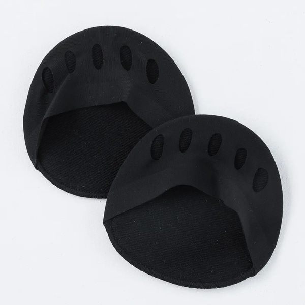 Högklackade skor framfotsdyna halvstorleksdyna ultramjuk framfotsdyna osynliga strumpor anti-smärta anti-halk anti-slip artefakt Black-3