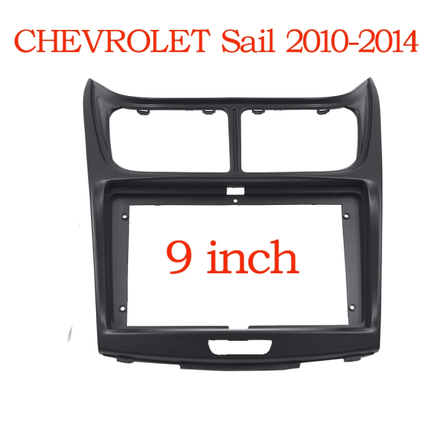 9 tums bilstereo-panel för Chevrolet Sail 2004-2014 dubbel DIN bil DVD-ram installationspanel instrumentbräda montering installation black- frame-cord