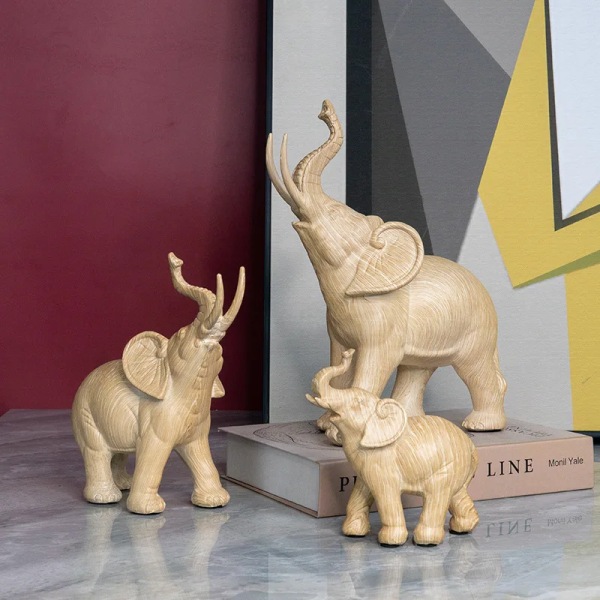 Trä elefant harts hantverk heminredning veranda kontor utställningshall dekorativa ornament staty vardagsrum dekoration