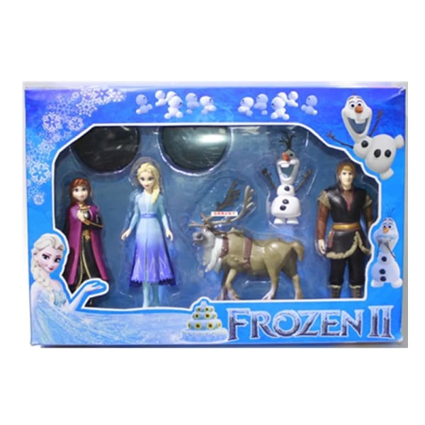 5st Disney Frozen 2 Elsa & Anna PVC Action Figur Olaf Kristoff Sven Anime Dockor Figuriner Snow Queen Toy högkvalitativ present