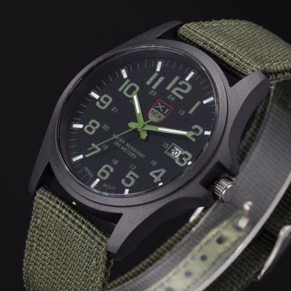 Utomhus Män Date Rostfritt stål Militärsport Analog Quartz Army Army Watch Mode Quartz Armbandsur Klockor för män Blue