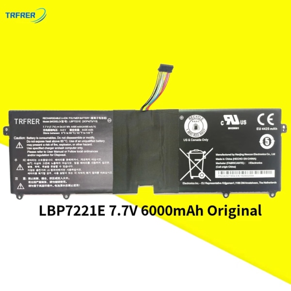Laptop batteri TRFRER för LBP7221E LBG722VH 13Z940 14ZD950 15Z950 15ZD950 15Z960 ny original LBP7221E 6000mAh