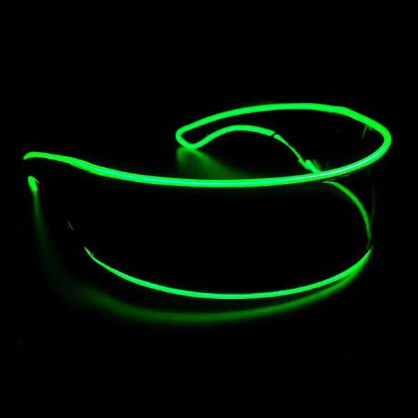 Disco LED Lysande Glasögon LED Glasögon EL Wire Neon Light Up Visir Glasögon Bar Black-green