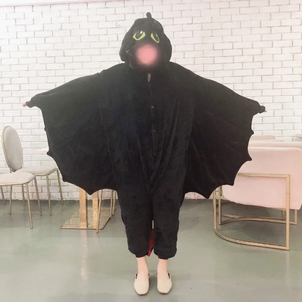 Anime Hur man tränar din drake Tandlös Cosplay Kostym Jumpsuit Pyjamas Funny Dragon Onepiece Animal Carnival Cosplay black M