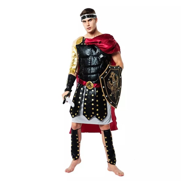 Eraspooky medeltida romersk kunglig riddare krigare cosplay halloween kostym för män vuxen karneval europeiska gladiatorer soldat mantel Clothes Only XL