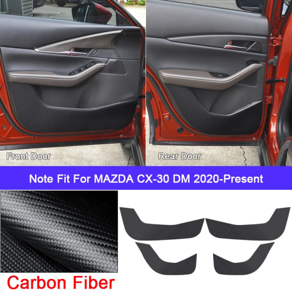 4ST Bildörr Anti Kick Pad för Mazda CX-5 CX-30 KF DM -2025 Läderskydd For CX-30 20-25