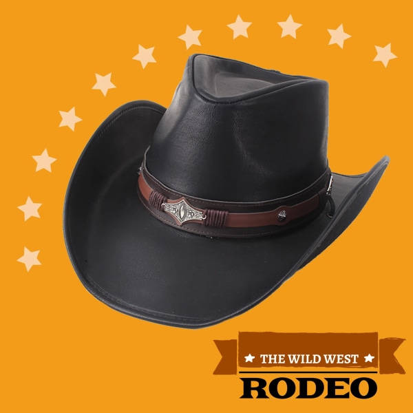 100 % läder Män Kvinnor Western Cowboyhatt Gudfaderhattar med bred brätte Gentleman Church Sombrero Hombre Cap Type 2