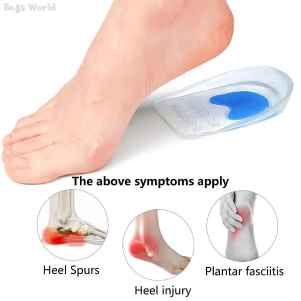 Silikongel innersula Hälkudde för fötter Sulor Lindra fotsmärta Skyddar sporrestöd Skor Pad Fotvård Insatser A