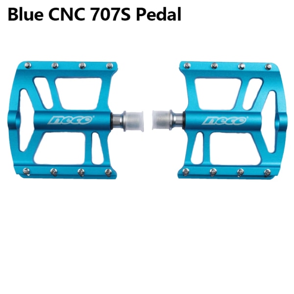 NECO CNC Pedal 703S 707S 712D 100x105mm 92x101mm 90x101mm Svart/Röd/Blå One Pair 6061 Aluminium MTB Bike Cykelpedal 707S Blue