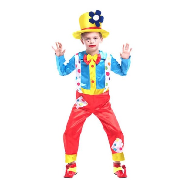 Halloween Män Cirkus Clown Cosplay Kostymer Vuxen Barn Rolig Set Med Hatt Stygg Harlekin Uniform Fancy Kläder För Pojke Flicka Adult B M