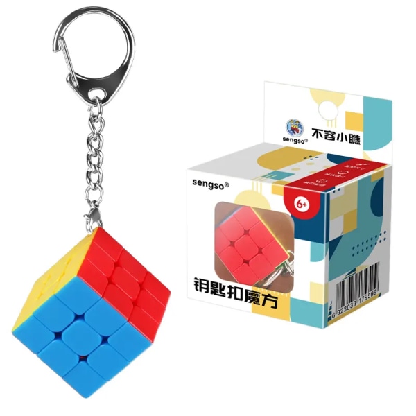 Shengshou Mini Nyckelring 3x3x3 Magic Cube Fans Mark Nyckelring Ryggsäck Dekor Pendel Bröd Mastermorphix Liten Magico Cubo Gadget 3x3