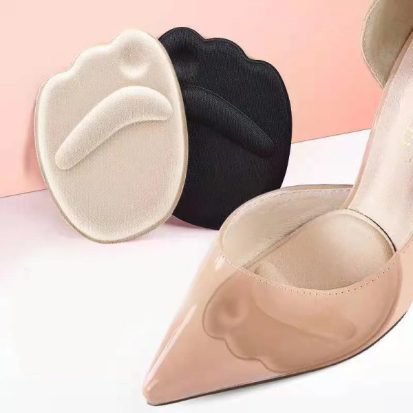 Framfotsinsatskuddar för kvinnor Skor Silikon Fotsmärtlindrande dynor för höga klackar Anti-slip sandaler Gelskoinlägg Beige