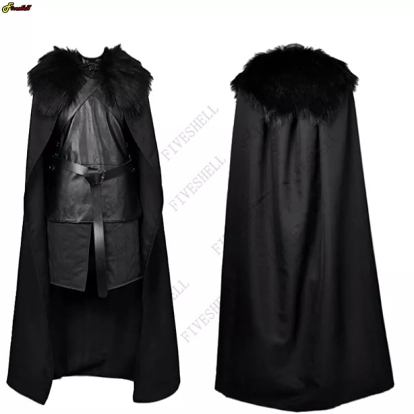 Medeltida Steampunk Gothic Punk Cosplay Cape Hood Kappa för Kvinnor Män Halloween Kostym only golves 140cm