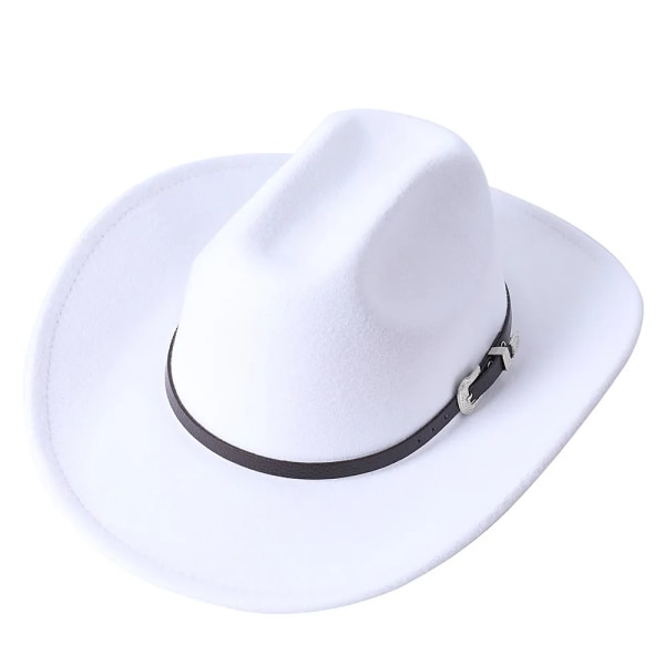 Cowboyhatt i etnisk stil Mode Chic unisex enfärgad jazzhatt med tjurformad dekor Western Cowboyhattar 49