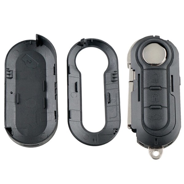 Vikbar bilnyckel med 3 knappar, fjärrkontroll, case, tillbehör till Fiat 500, Doblo, Ducato, Krasnopunto, Kit Royaume-Uni