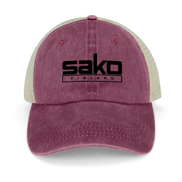 Sako Finland GUN IPSC USPSA UKPSA 3GUNS T-shirt Cowboyhatt Golfkeps Cap Gentleman Hatt Hattar För Dam Herr Wine Red