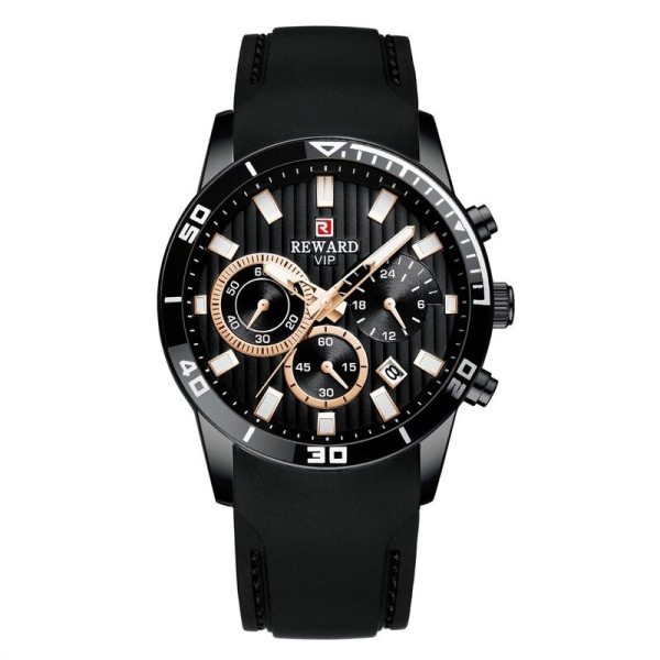 REWARD Armbandsur för män Mode Lyx Vattentät Sport Stoppur Quartz Watches Business Watch för Man Silikonrem RD83005M-D