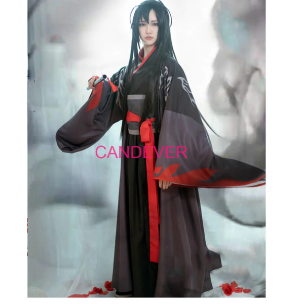 Anime wei wuxian kostym ung Mo Dao Zu Shi Cosplay lan zhan Lan Wangji Jiang Cheng Wen Ning jin ling Peruk Hanfu skor kanin Jiang Yanli Wig Size 41 25.5cm