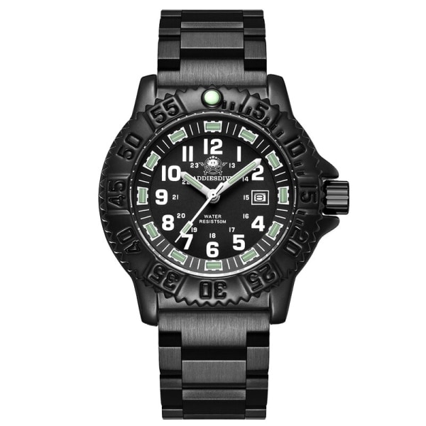 ADDIES Topp Militär Nylon Sportklockor Herr Lyx Vattentät Lysande Quartz Watch Man Klocka Relogio Masculino Steel strap