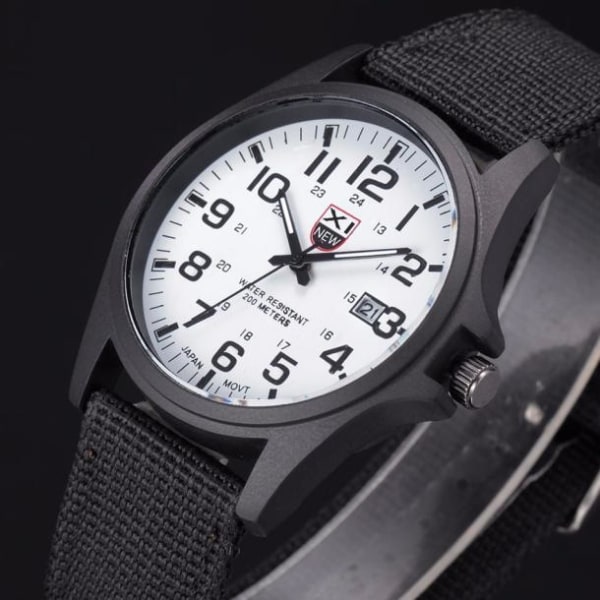 Utomhus Män Date Rostfritt stål Militärsport Analog Quartz Army Army Watch Mode Quartz Armbandsur Klockor för män Green