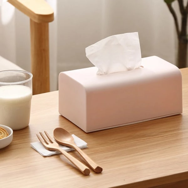 Plast Tissue Box Square Hem Tissue Container Bil Servetthållare Case Hem Organizer Kökshållare Enkel Snygg large pink