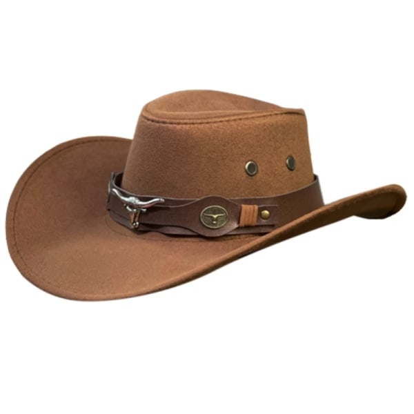Bärbar cowboyhatt Gentleman Fisherman Hat Present till campingklättringsälskare Gentleman Bred brätte för att klä upp light coffee