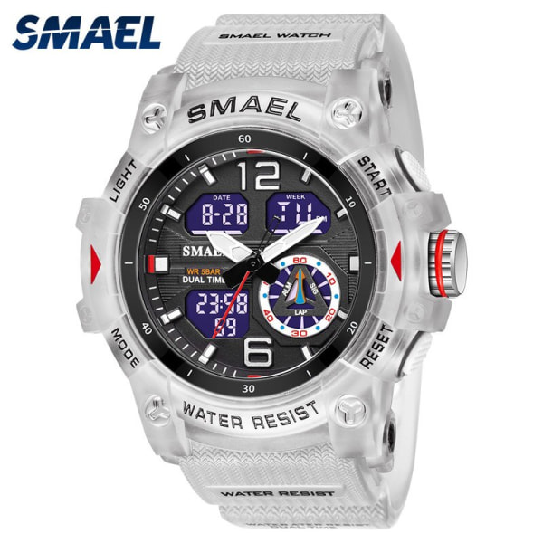 SMAEL Military Sport Watch Quartz Armbandsur 50M Vattentät Väckarklocka Ljus Analog Digital 8007 Herr Man Klockor Kronograf CANMOUFLAGE BLACK