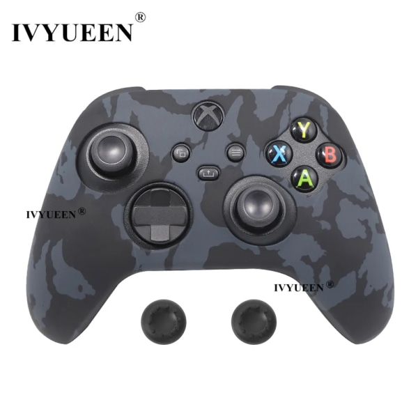 för XBox Series SX Controller Water Transfer Printing Skyddande case Skin med tumgrepp Black Camo