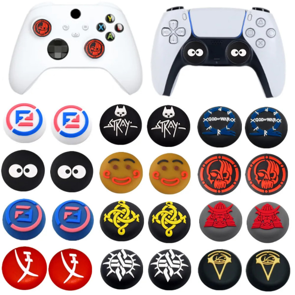 Thumb Stick Grip Cap för SONY Playstation5 PS5 PS4 Xbox Series X/S One 360 ​​Controller Joystick Tillbehör Silikonskyddslock 28