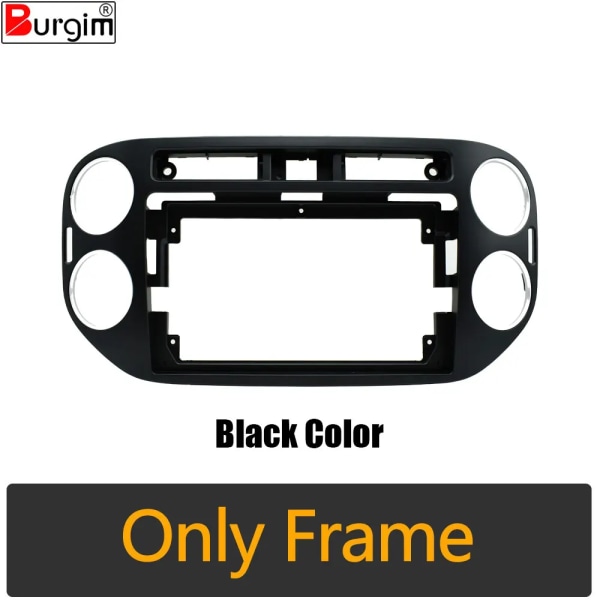 Bilstereoramar Fascia Ram för Volkswagen Tiguan NF 2006-2017 9 tum 2DIN Stereo Panel Kabeldragning Ström Kabel Canbus Avkodare only black frame