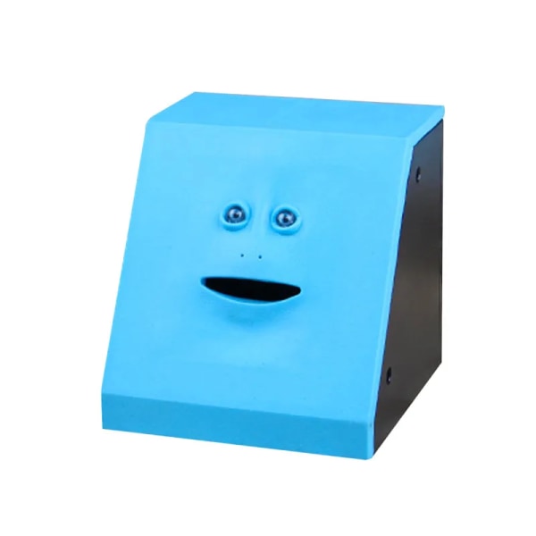 Barnnyhet Kreativt ansikte Spargris Ansikte Intelligent Induktion Rolig Spargris Elektrisk leksak Rolig gåva Skrivbordsdekoration Blue