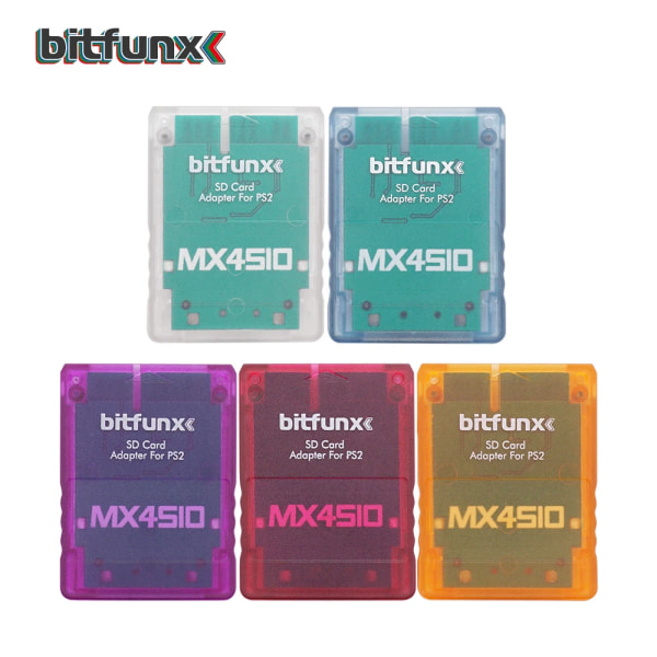 Bitfunx MX4SIO SIO2SD SD-kortadapter för PS2 SONY Playstation 2-konsoler TF-MICRO SD red