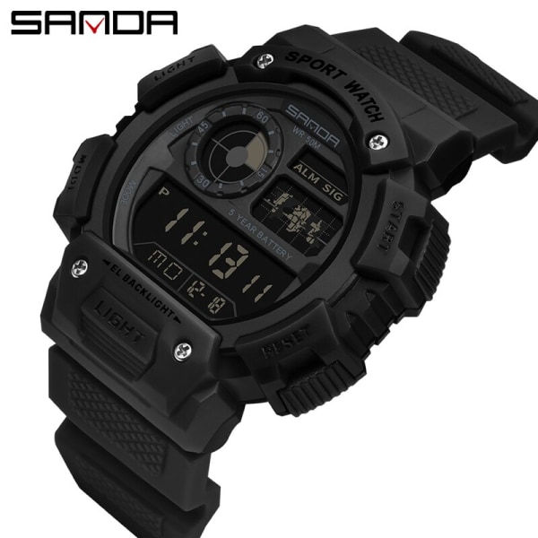 SANDA Herr 50M Vattentät Digital Watch Herr Kronograf Sport Herr Simarmbandsur G Style Herr Klockor Klocka Мужские часы Red