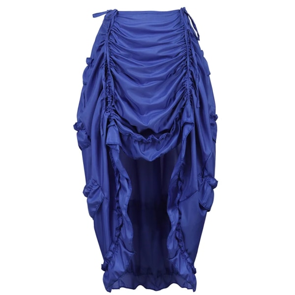 Piratkjol Kvinnor Plus Size Piratkostym Cosplayklänning Brun Hög Låg kjol Viktoriansk Steampunk-kjol Volanger Svart Röd blue XXL