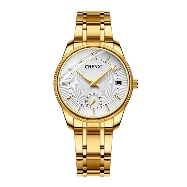 Modemärke Klockor Kvinnor Män Quartz Watch Lyx Golden Lovers' Armbandsur Creative Clock Watches relojes hombre Women White