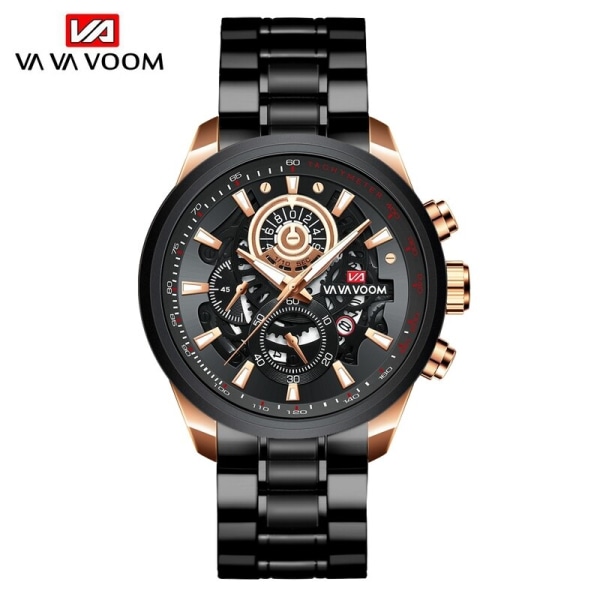 Män Watch Mode Industristil Student Guld Affärsklocka Vattentät Dropshipping Smycken Klockor Relogio Masculino 2311G-FH