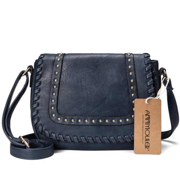 Damväska Mode Damaxelväska Pu Läder Crossbody-väska Enfärgad märkesväska Liten Khaki Messenger Bag för damer blue (20cm<Max Length<30cm)