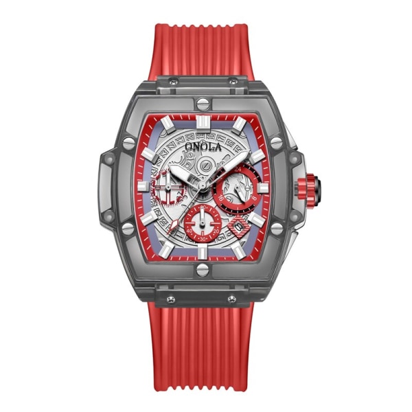 ONOLA märkesdesigner watch Herr 2021 casual unik Lyx Quartz armbandsur manlig fyrkantig Transparent vit Sport Watch ON6811 red black red