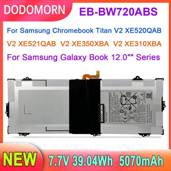 Laptopbatteri DODOMORN EB-BW720ABA För Samsung Galaxy Book 12 SM-W720 Chromebook Titan V2 XE520QAB XE521QA SM-W727V EB-BW720ABS