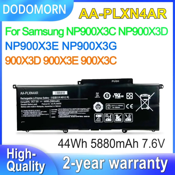 Laptopbatteri AA-PLXN4AR för SAMSUNG NP900X3C NP900X3D NP900X3E NP900X3G 900X3D 900X3E 900X3C-A01-serien 7,6V 44Wh 5880mAh