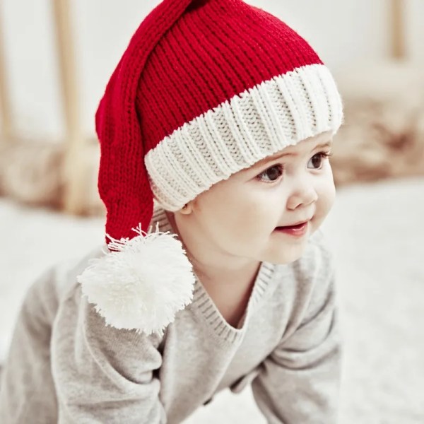 2023 Stickad Julmössa Söt Pompom Vuxen Barn Mjuk Beanie Cap Nyårsfest Barnpresent Navidad Natal Noel Dekoration Cloth hat-M