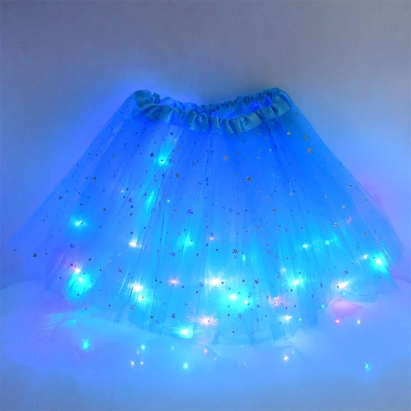 LED glödande ljus blomma prinsessan Tutu kjolar Fairy kostym för flicka ljus upp kjol B05